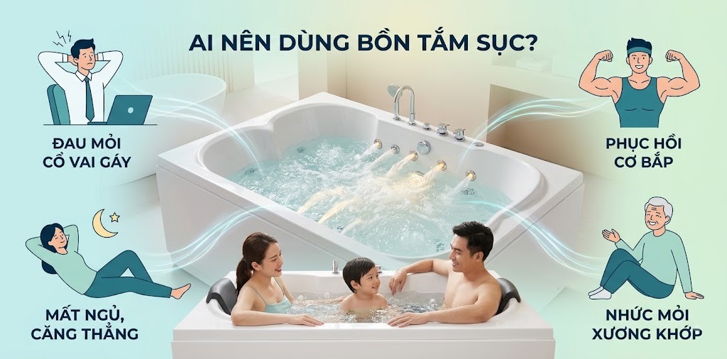 Những ai NÊN dùng bồn tắm sục massage?