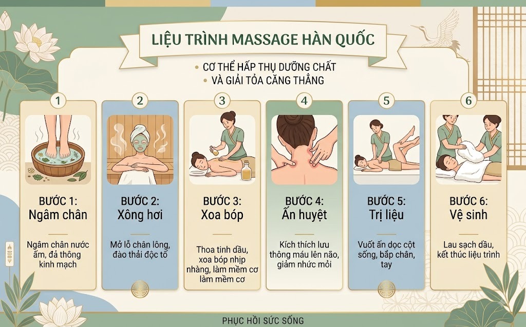 Quy trình liệu trình massage Hàn Quốc chuẩn Spa
