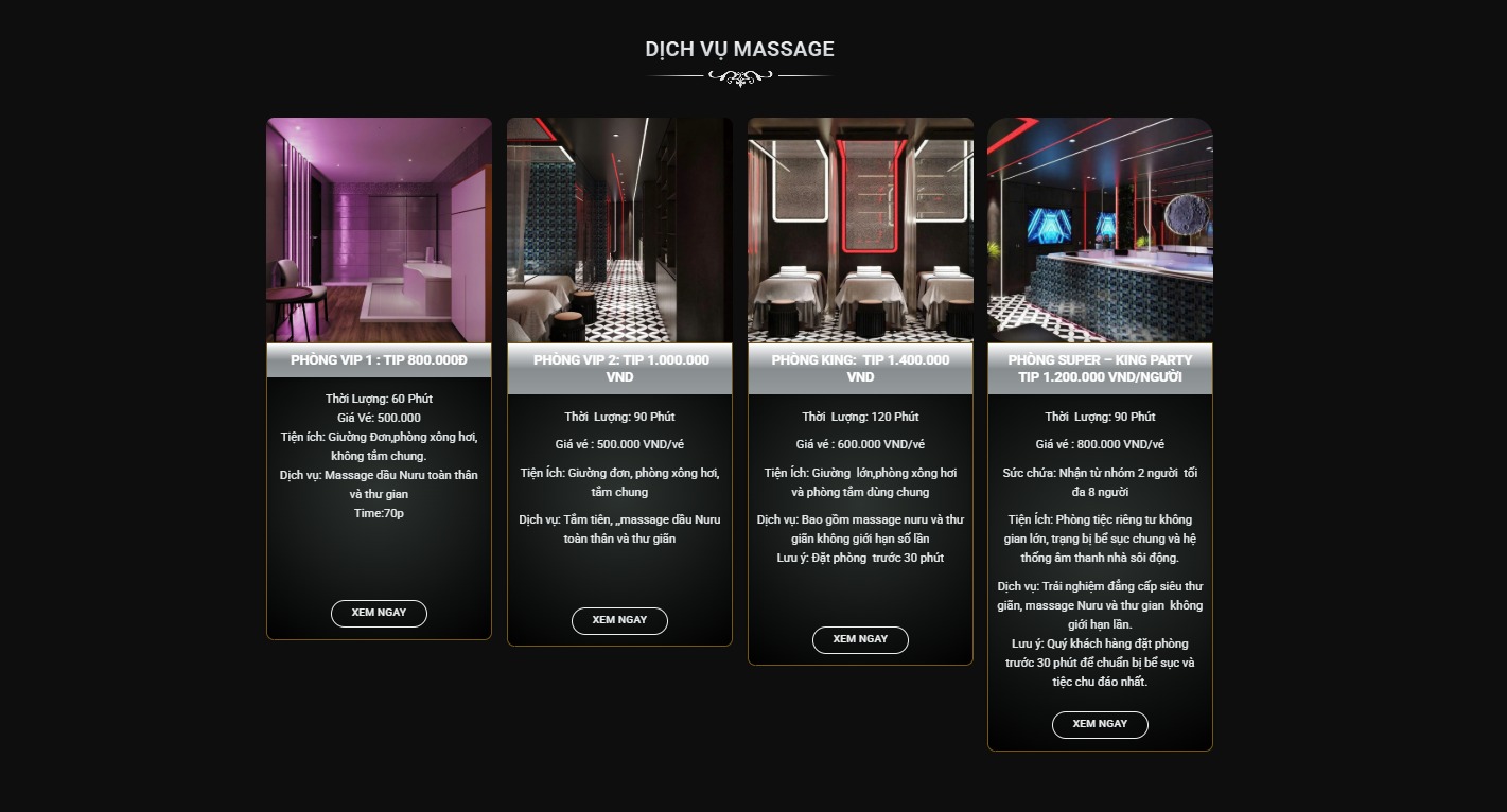 Các dịch vụ tại Massage Windy Royal